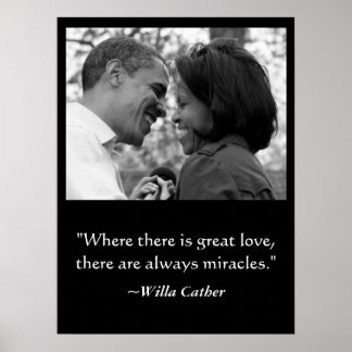 POSTER DE AMOR E MILAGRES, BARACK E MICHELLE OBAMA