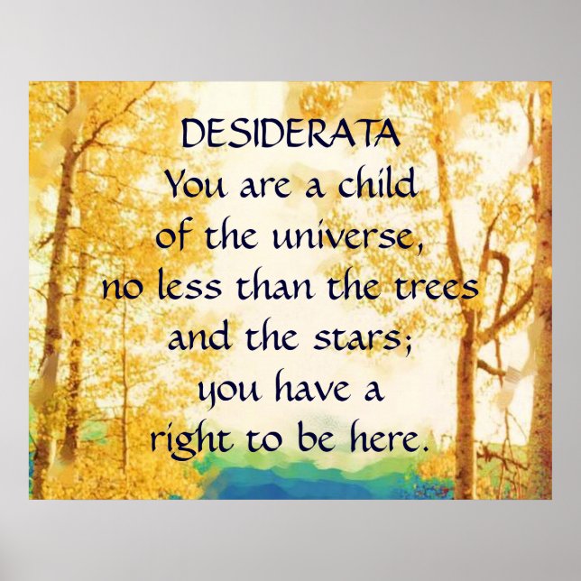 POSTER de anexos desbotados do DESIDERATA (Frente)
