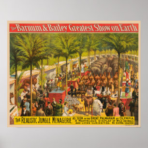 Poster De Animais E Artistas Do Circo Vintage