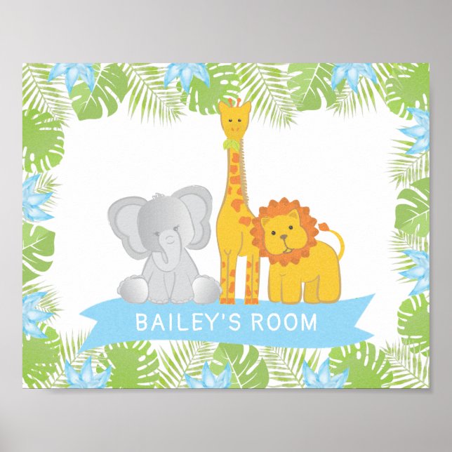 Poster de Animais Fofos da Savana para Quarto de B (Frente)