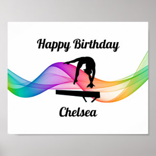 Poster de Aniversário da Ginástica Menina