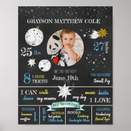 Poster de Aniversário da Lua Personalizada e Estre