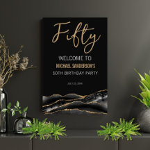 Poster de aniversário de 50 anos de idade Dourada 