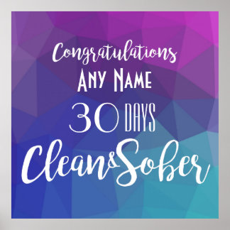 Poster de aniversário de aniversário de Sobriedade