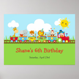 Poster de Aniversário de criança de Circo Animal