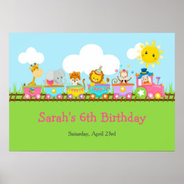 Poster de Aniversário de criança de Circo Animal