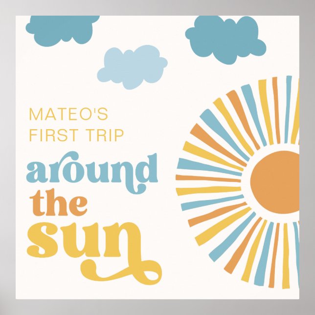 Poster de aniversário digital ou digital Sun impre (Frente)