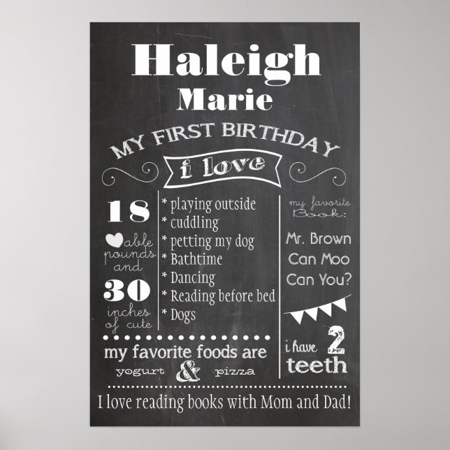 Poster de Aniversário do Primeiro Ano (Frente)