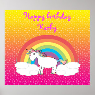 Poster de aniversário do Unicorn