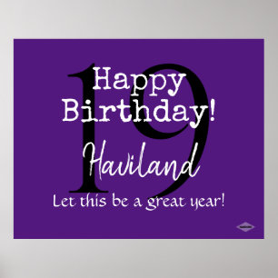 Poster de aniversário feliz personalizável HAMbyWG