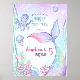 Poster de aniversário temático náutico.