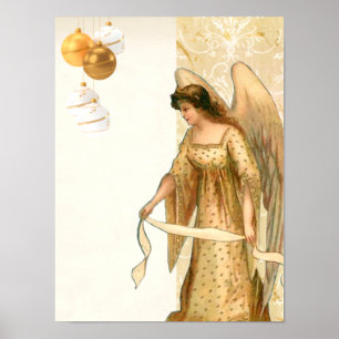 Poster de Anjo de Natal e Ornamentos