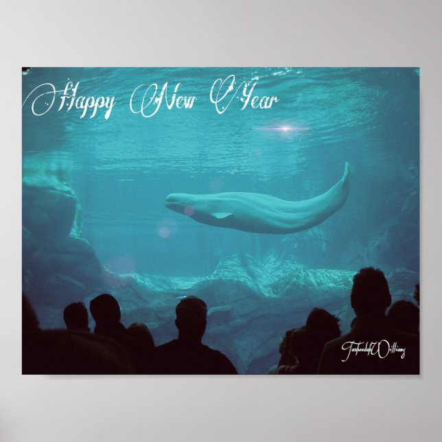 Poster de Ano Novo de Baleia Beluga (Frente)