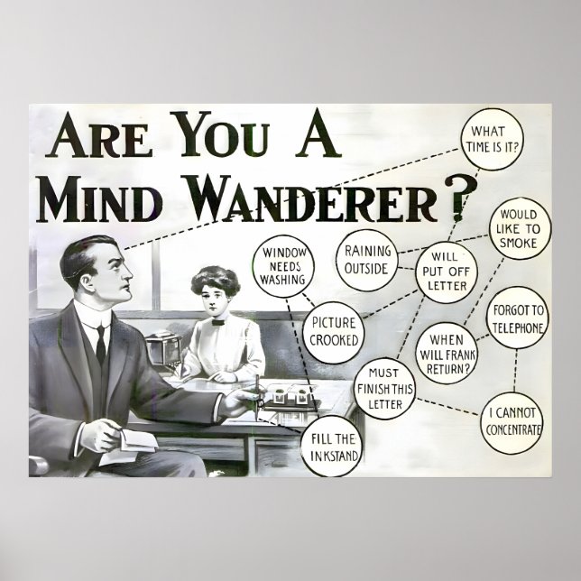 POSTER de anúncio ADHD | Anúncio Vintage | (Frente)