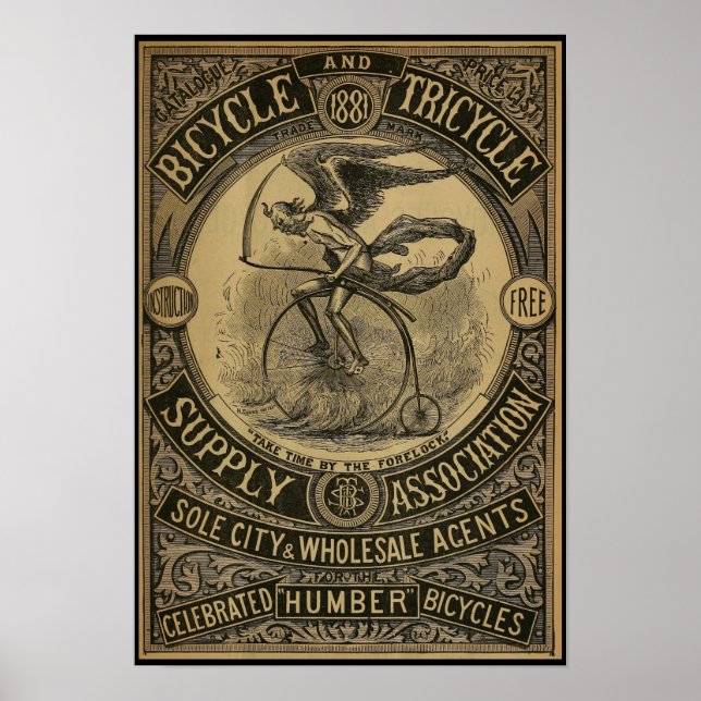 poster de Anúncio da Revista Bicicleta de 1881 (Frente)