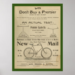 poster de Anúncio da Revista Bicicleta de 1893