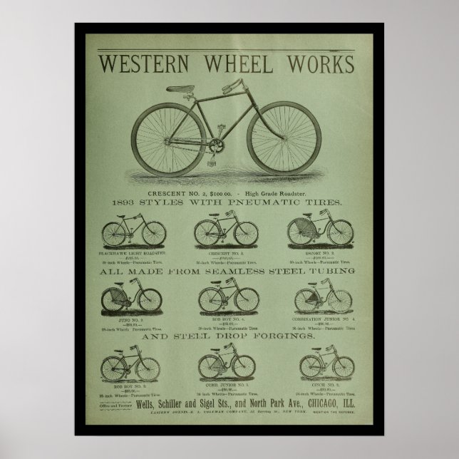 poster de Anúncio da Revista Bicicleta de 1893 (Frente)
