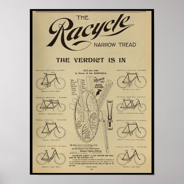 poster de Anúncio da Revista Bicicleta de 1896 (Frente)