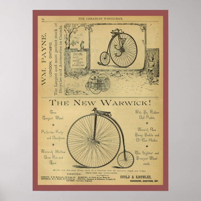 poster de Anúncio da Revista de Alta Roda 1886 Vin (Frente)