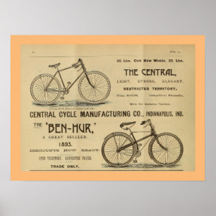 Poster De Anúncio Da Revista De Bicicleta De 1893