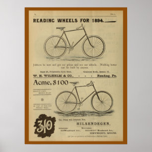 Poster De Anúncio Da Revista De Bicicleta De 1893