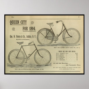 Poster De Anúncio Da Revista De Bicicleta De 1893