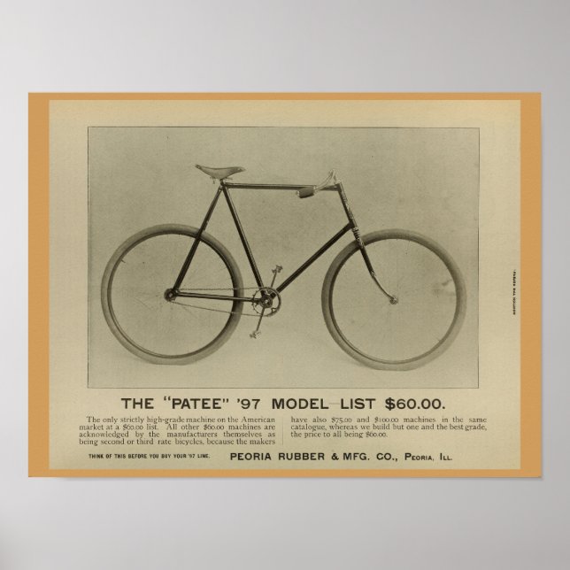 poster de Anúncio de Bicicleta de Patee Vintage 18 (Frente)