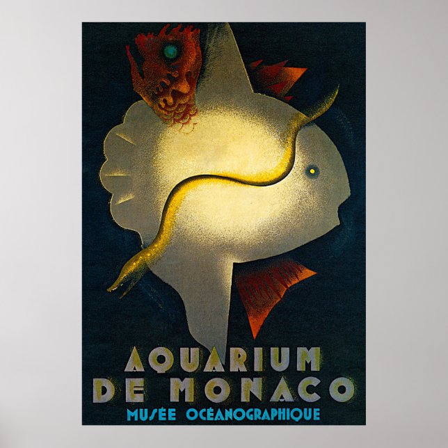 Poster de anúncio do Aquarium de Mônaco (Frente)