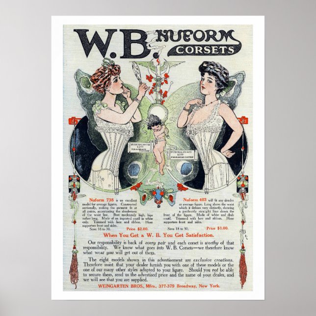 Poster de Anúncio do Corset Vintage (Frente)