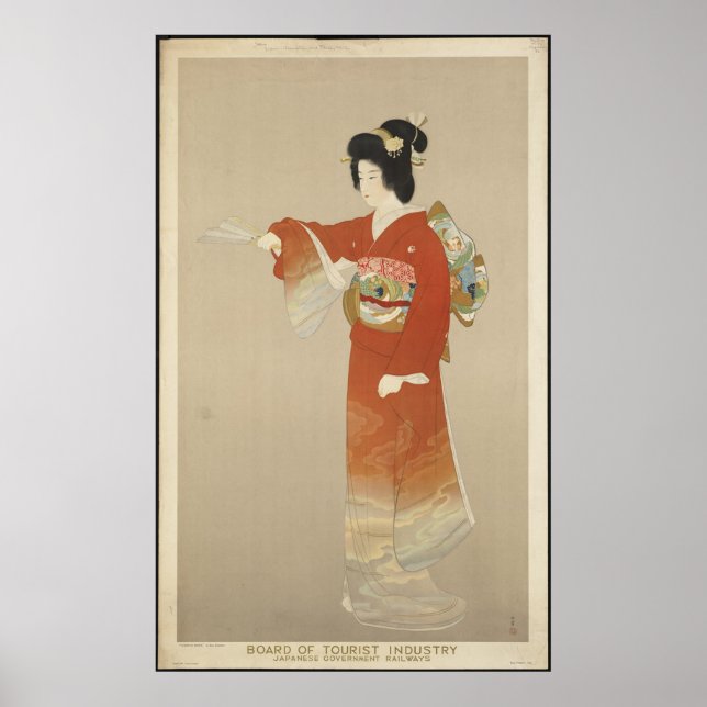 Poster de anúncio japonês para Viagens vintage (Frente)