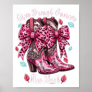 Poster Dê ao Câncer de Mama a Bota Nk Cowgirl Western Tee