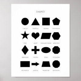 Poster de aprendizado de forma preta