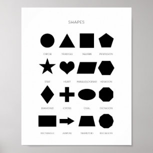 Poster de aprendizado de forma preta