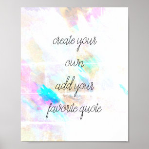 poster de aquarela crie sua própria arte de aspas