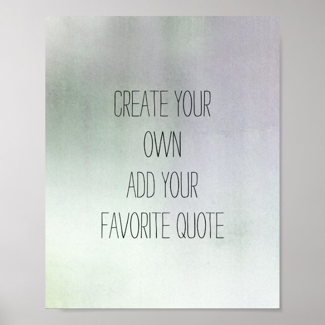 poster de aquarela crie sua própria arte de aspas (Frente)