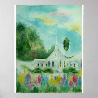 Poster de Aquarela da Igreja Branca