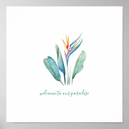 Poster de Aquarela de Flor Tropical