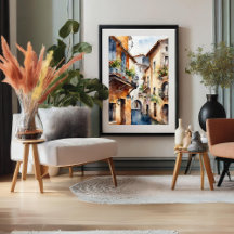 Poster de Aquarela Espanhol Velho