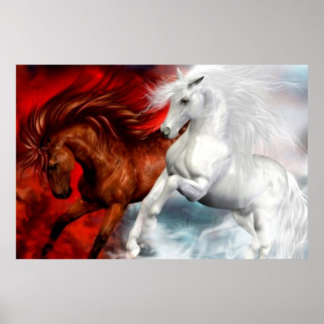 poster de ar e cavalos de incêndio (Frente)