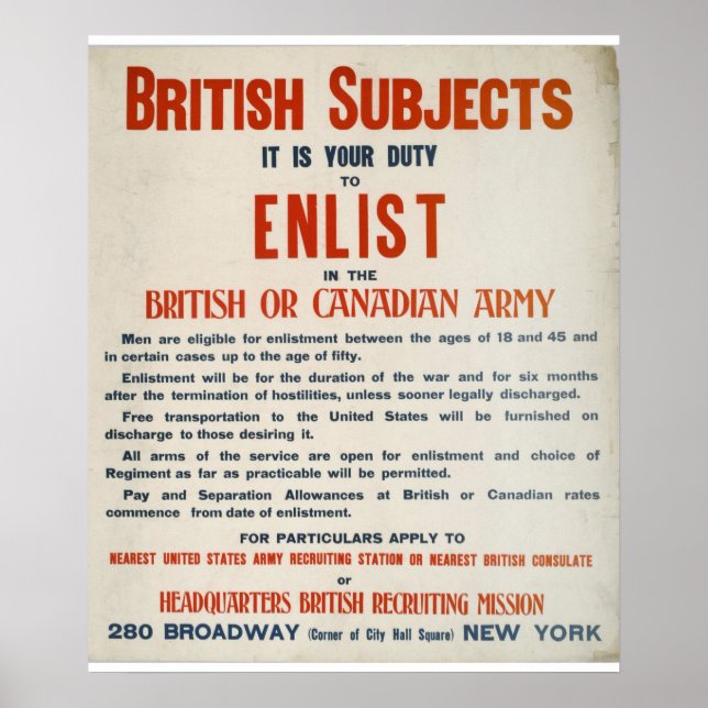Poster de Army_Propaganda britânico ou canadense (Frente)