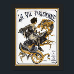 poster de Art Deco La Vie Parisienne de 1920 (Edit<br><div class="desc">Vinte e dois anos ruidosos,  cobrir do Art Deco para La Vie Parisienne com uma flapper a andar de dragão. Poster mede o padrão 11x14 (mostrado). Também disponível no padrão 16x20,  tamanhos personalizados e canvas.</div>