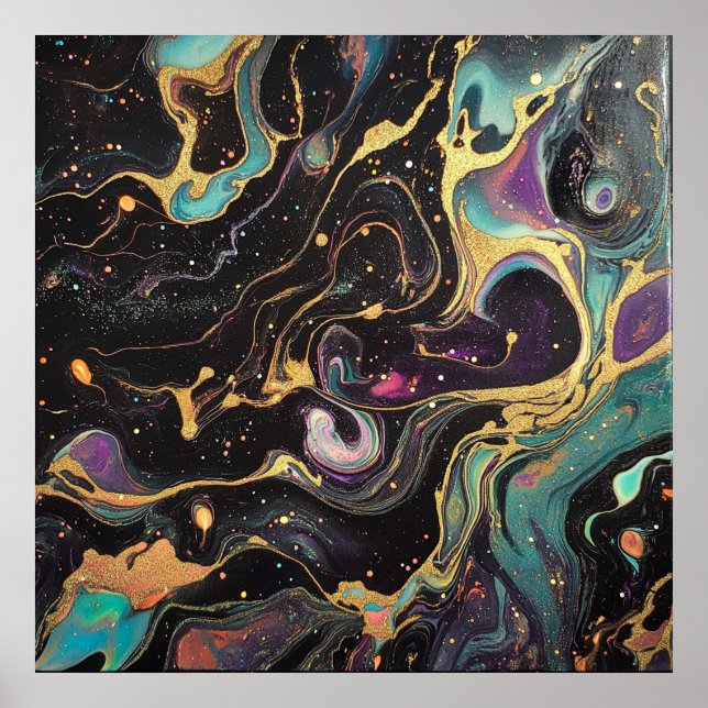 Poster de Arte abstrato Iridescente (Frente)