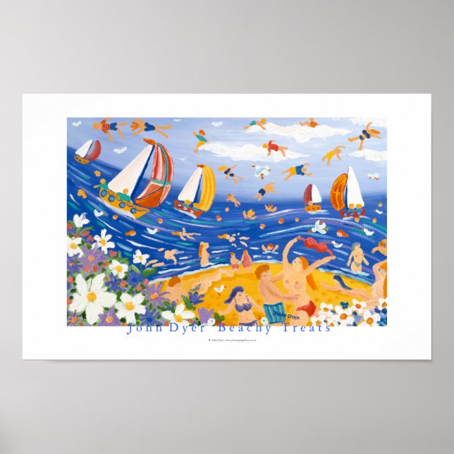 Poster de Arte: Beachy Treats. Nadadores e navegaç (Frente)