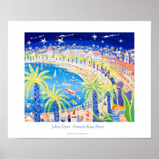 Poster de Arte: Beijo Francês, Nice. Por John Dyer