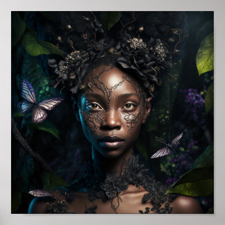 poster de Arte 'Black Pixie Girl'