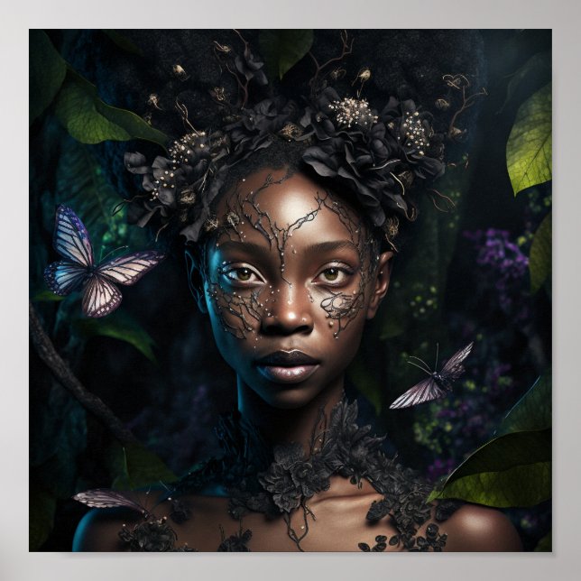 poster de Arte 'Black Pixie Girl' (Frente)