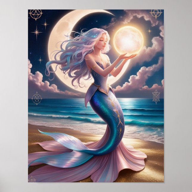 Poster de Arte Celestial da Sereia (Frente)