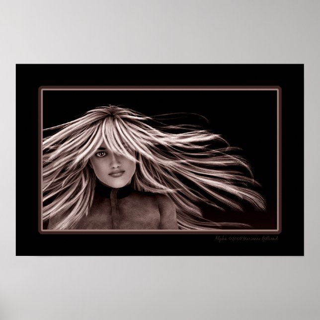 Poster de Arte CGI 3D Alfa (Frente)