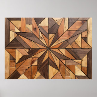 Poster de Arte com Padrão de Estrela Geométrica em