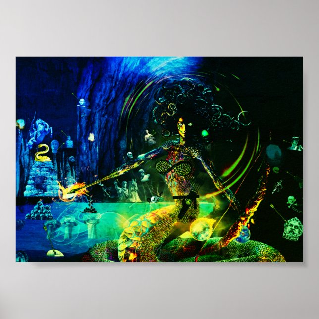 Poster de Arte Contemporânea da Caverna Medusas (Frente)